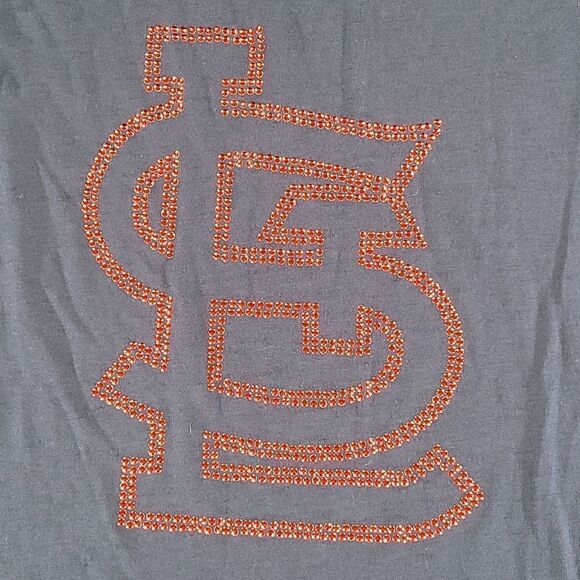 🔹️Touch Blue & Red Burnout St Louis Cardinals Baseball Top Large - Picture 8 of 11